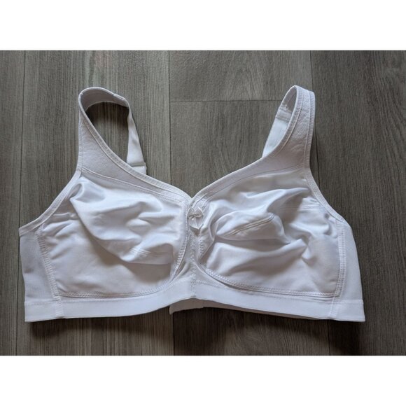 Glamorise Womens Full Figure White Cotton Lace Support Bra Size 42DD - Picture 5 of 7